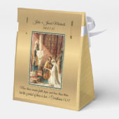 Katholieke bruid & bruidegom Mary St. Joseph Gold Bedankdoosjes (Achterkant)