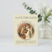 Katholieke Bruid & Bruidegom Mary St. Joseph Huwel Aankondigingskaart (Staand voorkant)