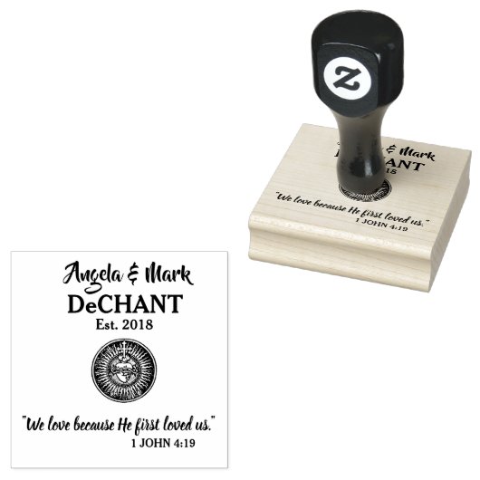 Katholieke bruid & bruidegom Naam met de Schrift Rubberstempel (Gestempeld)