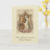 Katholieke bruiloft Dank u voor priester Kaart (Gele Bloem)