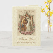 Katholieke bruiloft Dank u voor priester Kaart (Gele Bloem)