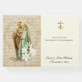 Katholieke bruiloft en bruidringen gastenboek