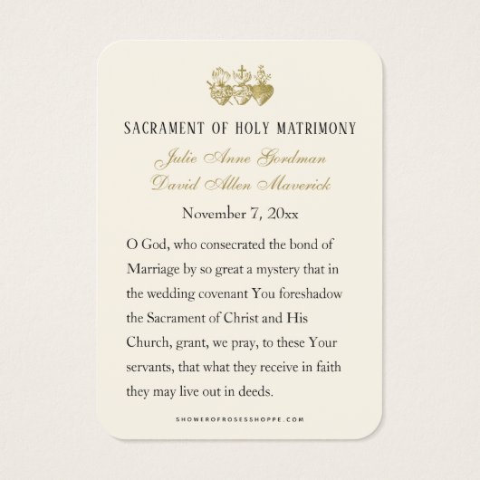  Katholieke Bruiloft Favor Gebed Kaart (Achterkant)