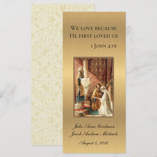 katholieke bruiloft Favor Gold Shimmer (Voorkant / Achterkant)