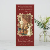 Katholieke bruiloft Favor Scripting Gold Maroon (Staand voorkant)