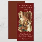 Katholieke bruiloft Favor Scripting Gold Maroon (Voorkant / Achterkant)