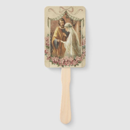 Katholieke bruiloft Floral Summer Spring Elegant Handwaaier (Voorkant)