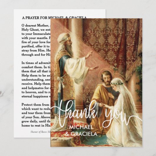 Katholieke bruiloft gebed Kaart | Bedankt Overlay (Voorkant / Achterkant)