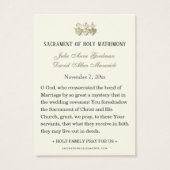 Katholieke bruiloft gebed Kaart Betrothal Mary Jos (Achterkant)