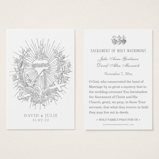 Katholieke bruiloft gebed Kaart Heilig Hart (Voorkant /achterkant)