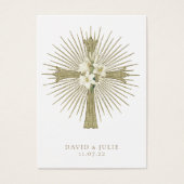 Katholieke Bruiloft Gebed Kaart met kruis en ringe (Voorkant)