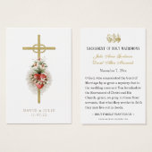 Katholieke Bruiloft Gebed Kaart met kruis en ringe (Voorkant /achterkant)