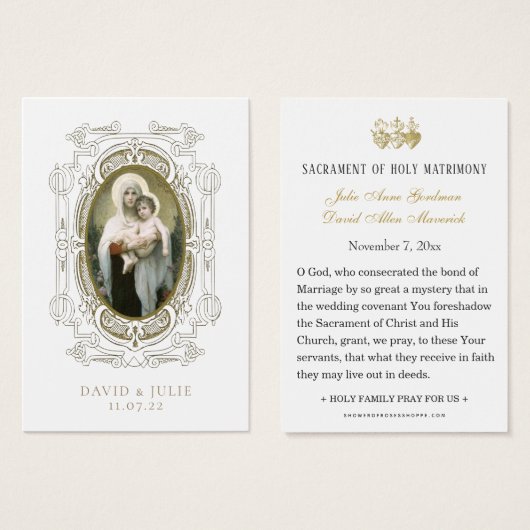 Katholieke Bruiloft Gebed Kaart met Maagd Jezus (Voorkant /achterkant)