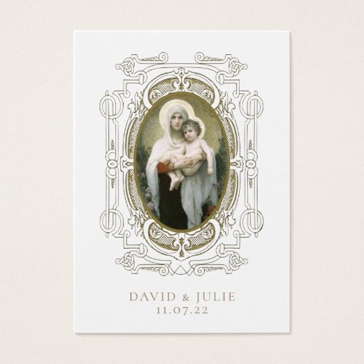 Katholieke Bruiloft Gebed Kaart met Maagd Jezus (Voorkant)
