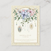 Katholieke bruiloft gunst bloemenherinnering visitekaartje (Voorkant)