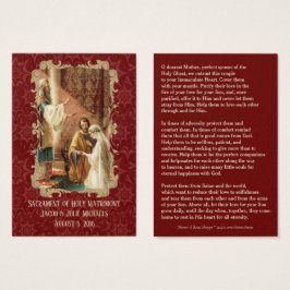 Katholieke bruiloft gunst Heilige Kaart Damask Mar