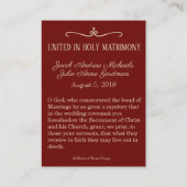 Katholieke bruiloft gunst Heilige Kaart Damask Mar Visitekaartje (Achterkant)