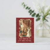 Katholieke bruiloft gunst Heilige Kaart Damask Mar Visitekaartje (Staand voorkant)