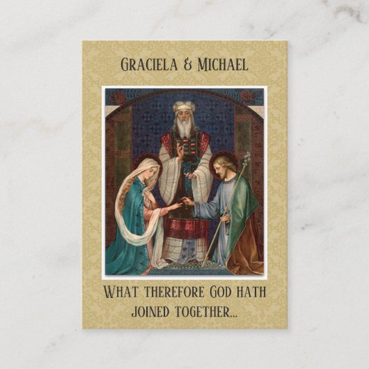 Katholieke bruiloft gunst Heilige Kaart Maria Joze Visitekaartje (Voorkant)