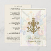 Katholieke bruiloft Heilige Kaart Floral Marian Cr (Voorkant / Achterkant)