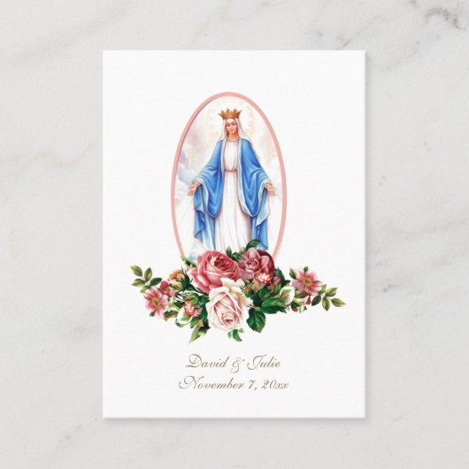 Katholieke bruiloft Heilige Kaart Maagd Mary Visitekaartje (Voorkant)