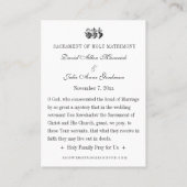 Katholieke bruiloft Heilige Kaart Maagd Mary Visitekaartje (Achterkant)