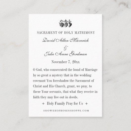 Katholieke bruiloft Heilige Kaart Maagd Mary Visitekaartje (Achterkant)