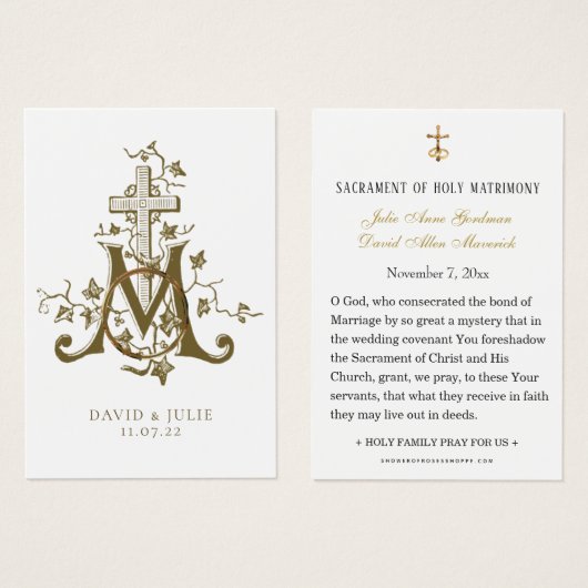 Katholieke bruiloft Heilige Kaart Marian Cross (Voorkant /achterkant)