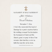 Katholieke bruiloft Heilige Kaart Mary en Jesus Fl (Achterkant)