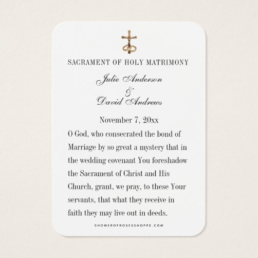 Katholieke bruiloft Heilige Kaart Mary en Jesus Fl (Achterkant)