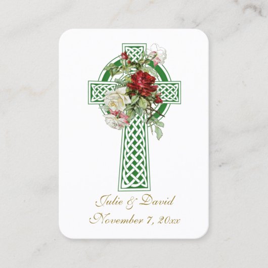 katholieke bruiloft Iers kruis voor de Heilige Kaa Visitekaartje (Voorkant)
