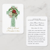 katholieke bruiloft Iers kruis voor de Heilige Kaa Visitekaartje (Voorkant / Achterkant)