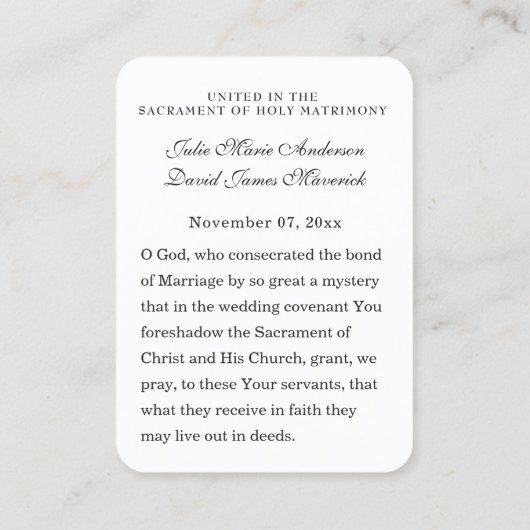 katholieke bruiloft Iers kruis voor de Heilige Kaa Visitekaartje (Achterkant)