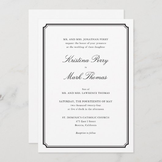 Katholieke bruiloft kaart (Voorkant / Achterkant)