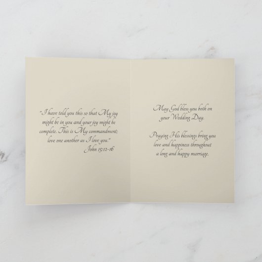  Katholieke bruiloft Kaart w / Schrift & vers (Binnen)