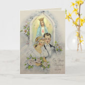  Katholieke bruiloft Kaart w / Schrift & vers (Gele Bloem)