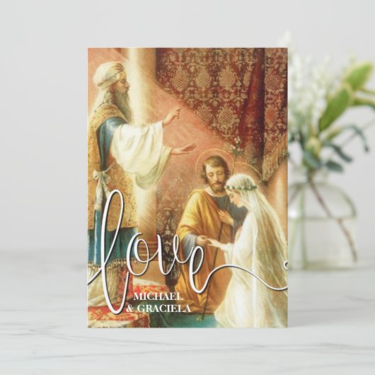 katholieke bruiloft | Liefde Script Overlay (Staand voorkant)