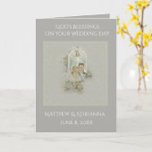 Katholieke bruiloft Maagd Maria Bruid Bruidegom Kaart (Gele Bloem)