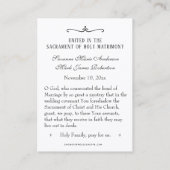 Katholieke bruiloft Maagd Maria Jezus Heilige Kaar Visitekaartje (Achterkant)