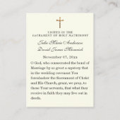 Katholieke bruiloft Mary Jesus Floral Visitekaartje (Achterkant)