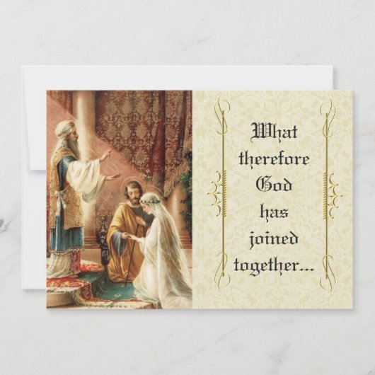 Katholieke bruiloft Mary Joseph Lace uitnodiging (Voorkant)