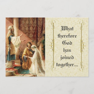 Katholieke bruiloft Mary Joseph Lace uitnodiging