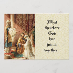 Katholieke bruiloft Mary Joseph Lace uitnodiging