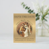 Katholieke bruiloft Mary Joseph SAVE THE DATE Aankondigingskaart (Staand voorkant)