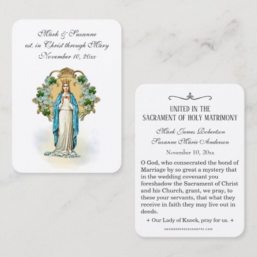 Katholieke bruiloft Mary Religieuze Heilige Kaart Visitekaartje (Voorkant / Achterkant)