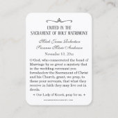 Katholieke bruiloft Mary Religieuze Heilige Kaart Visitekaartje (Achterkant)