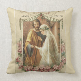 Katholieke bruiloft Mary St. Joseph Floral Kussen