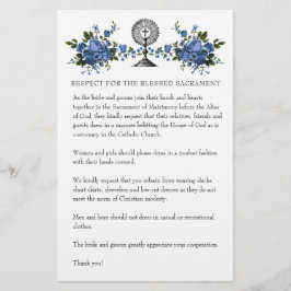 Katholieke bruiloft Modest Church Attire Blue Roze Briefpapier