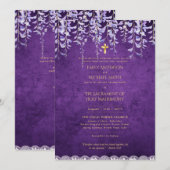 katholieke bruiloft Nuptial Mass Paars Wisteria Kaart (Voorkant / Achterkant)