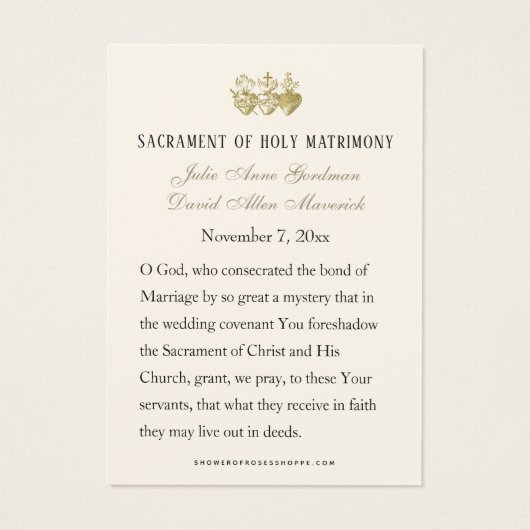 Katholieke Bruiloft Schrift Gebed Kaart (Achterkant)